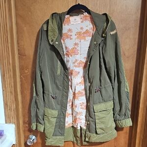 Scotch & Soda Olive Utility Jacket with Tropical Lining
